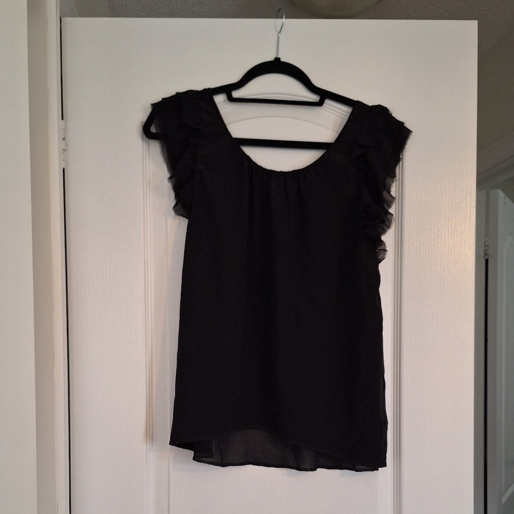 Aritzia Black Ruffled Camisole
